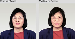 Eyeglass glare example